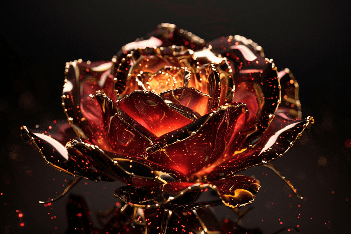 Rose flamme