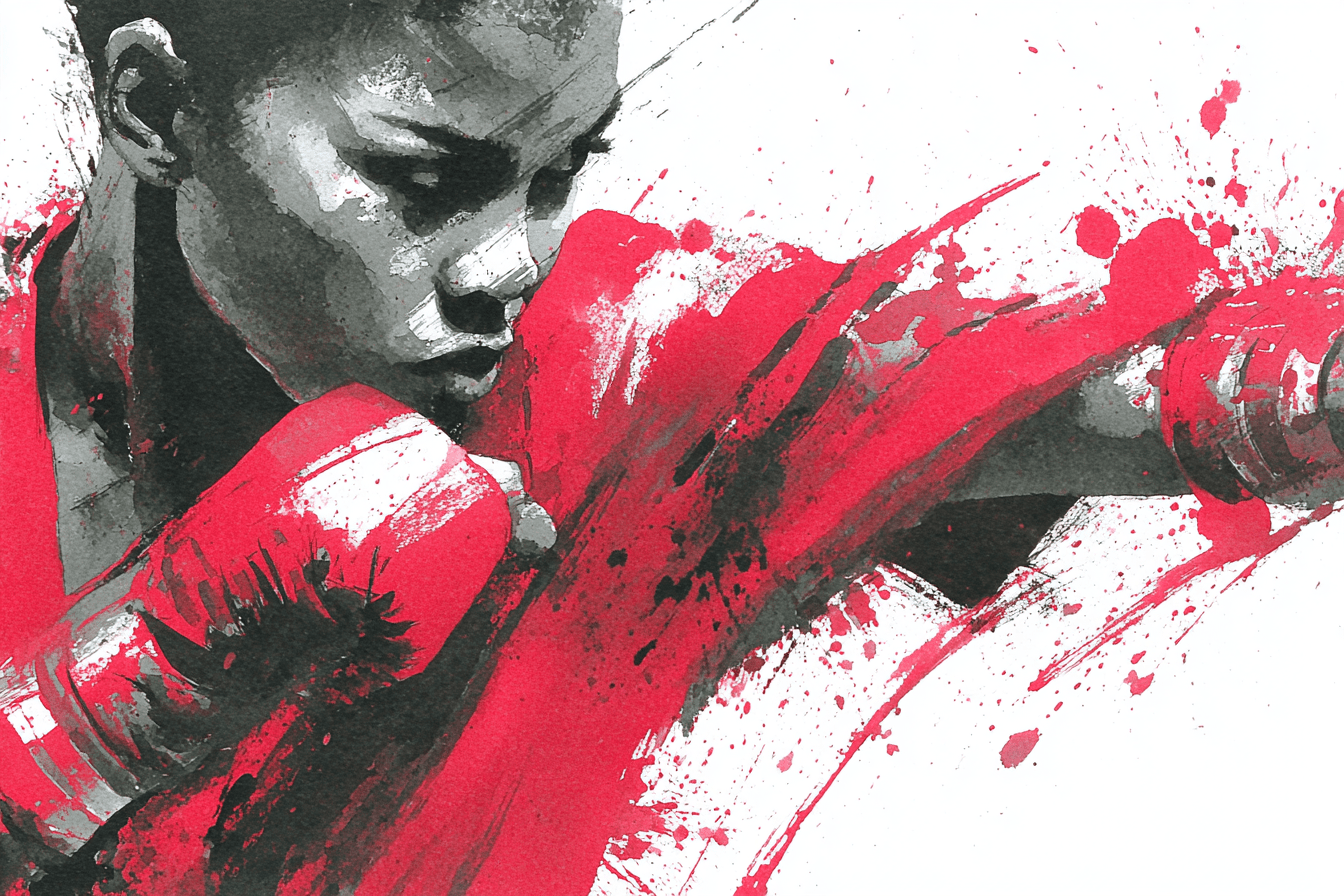Black Woman Boxing Rendered In Dynamic