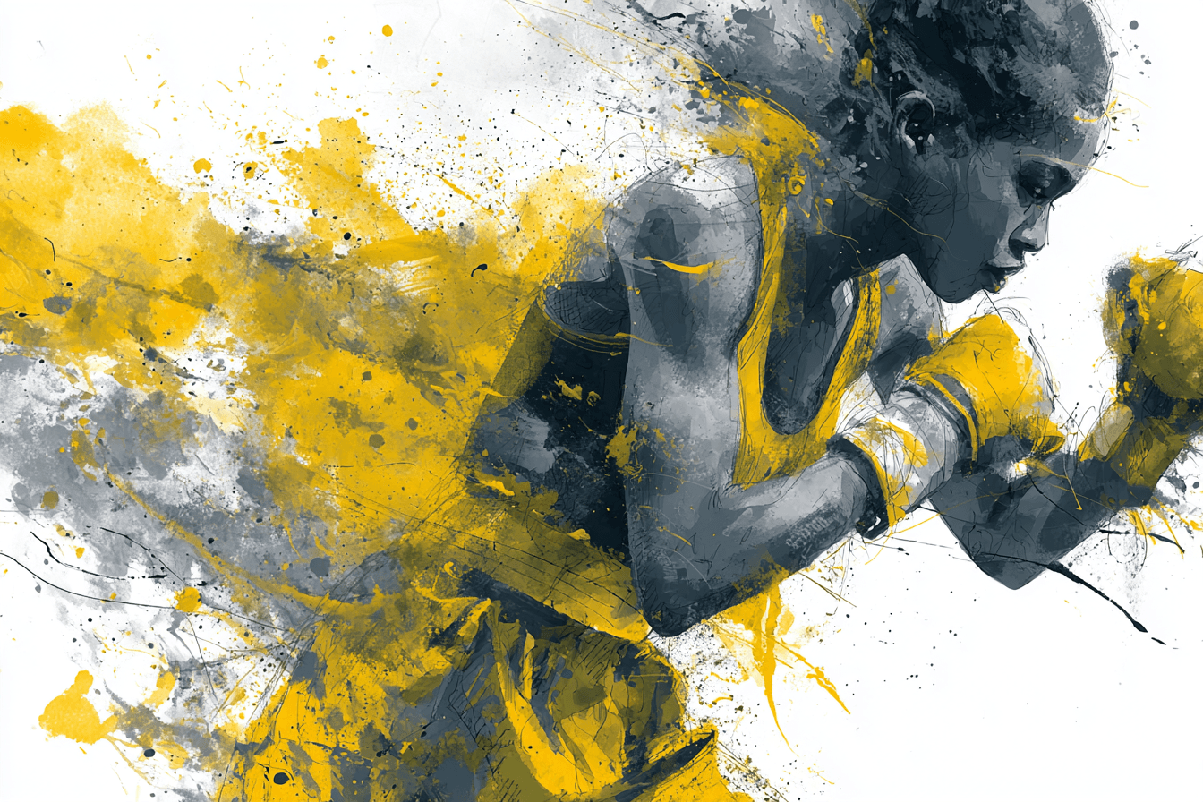 Black Woman Boxing Rendered In Dynamic
