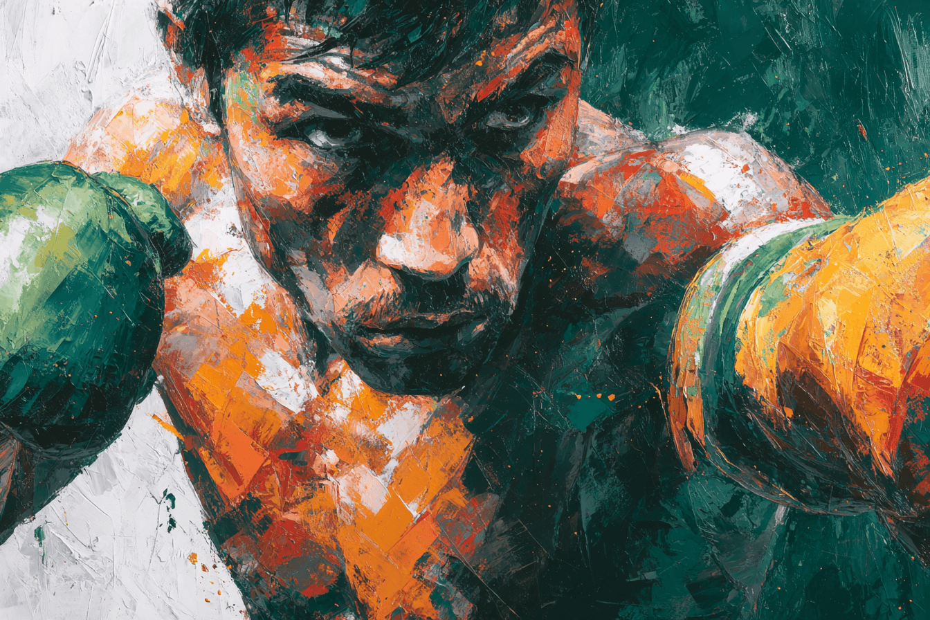 Expressionist Canvas Exploding With Boxing Energy