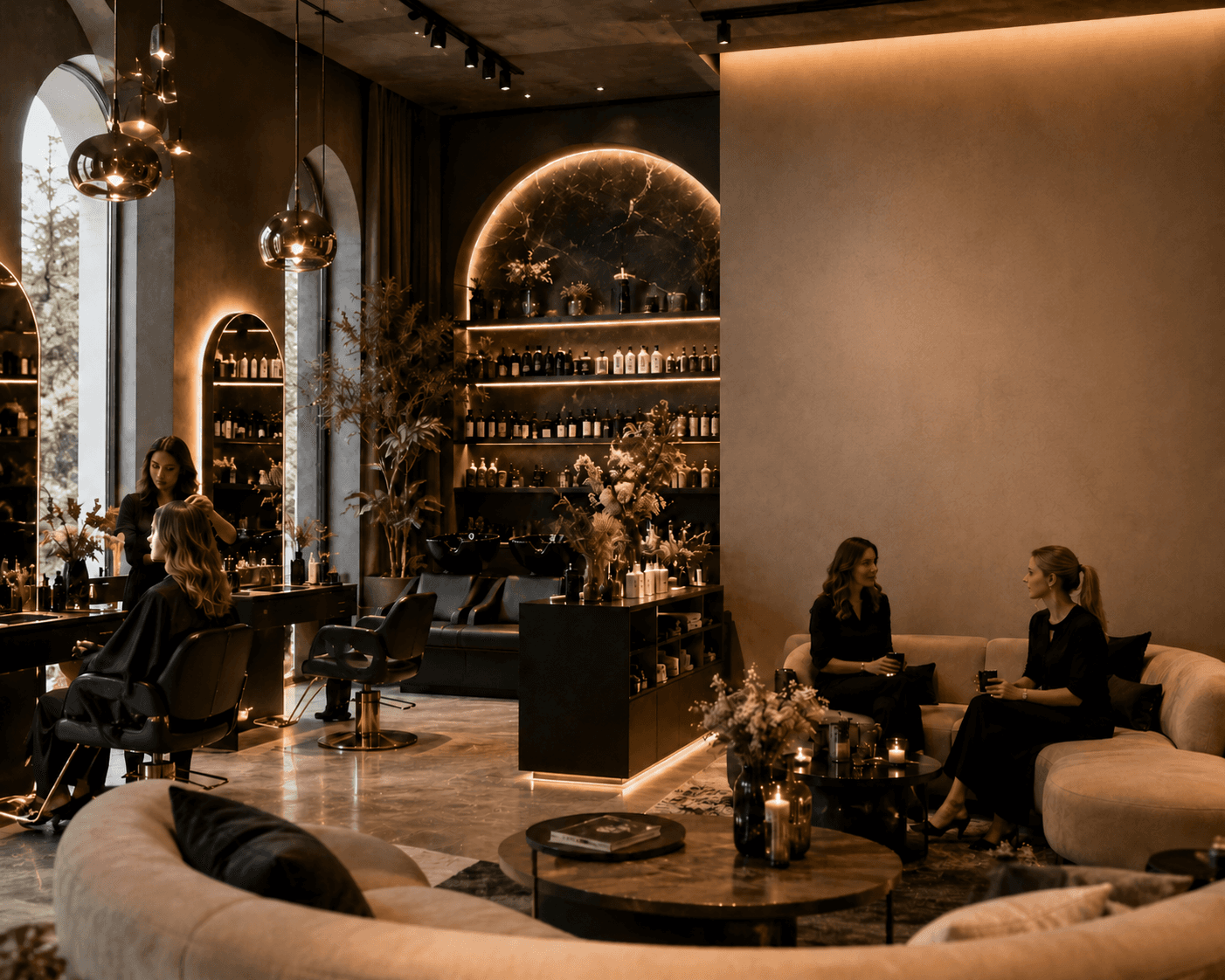 Salon de coiffure — avant