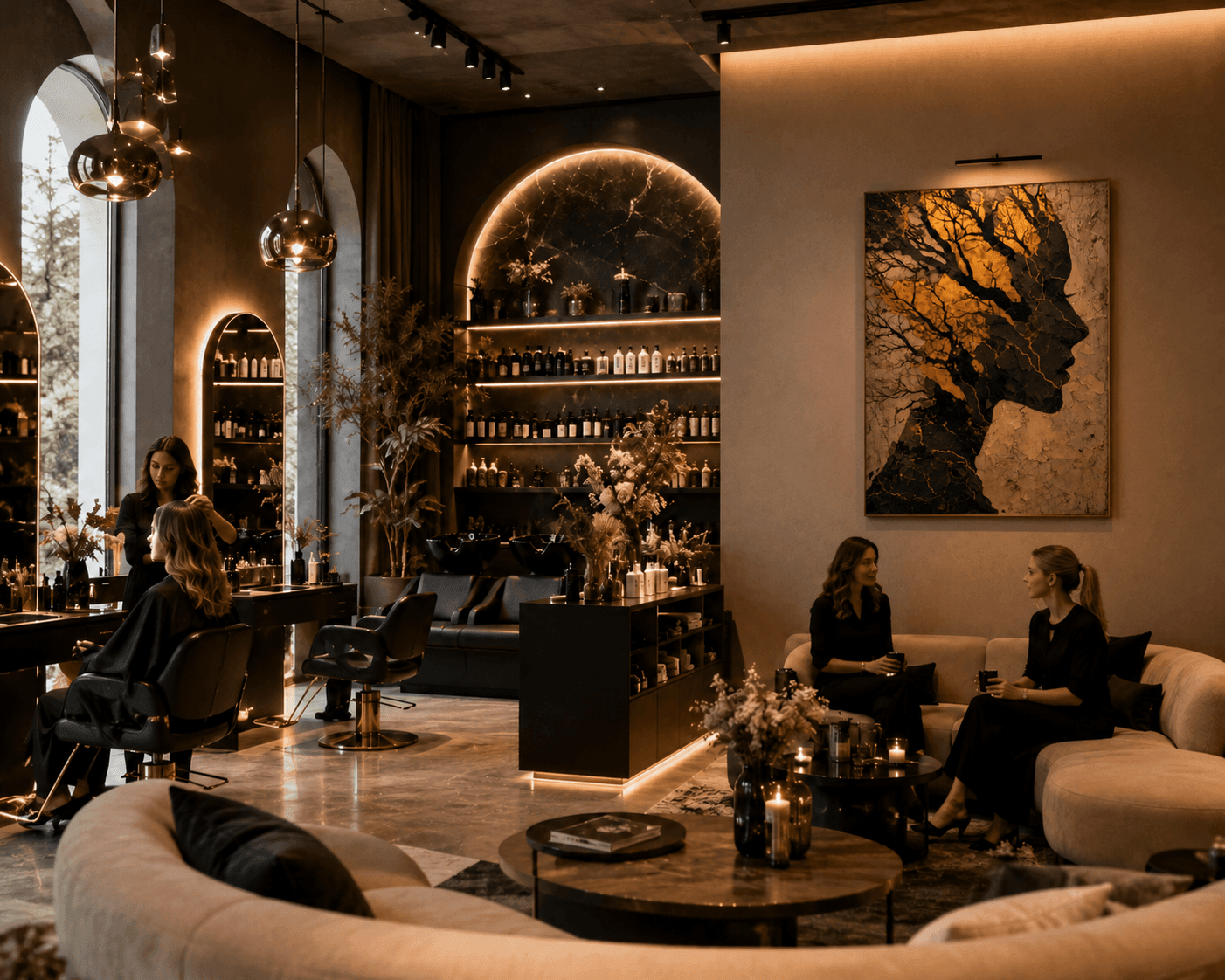 Salon de coiffure — après